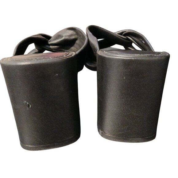 Everlane Leather The Day Twist Heel in‎ Black Size 6 Slip-on Sandals - Picture 8 of 11